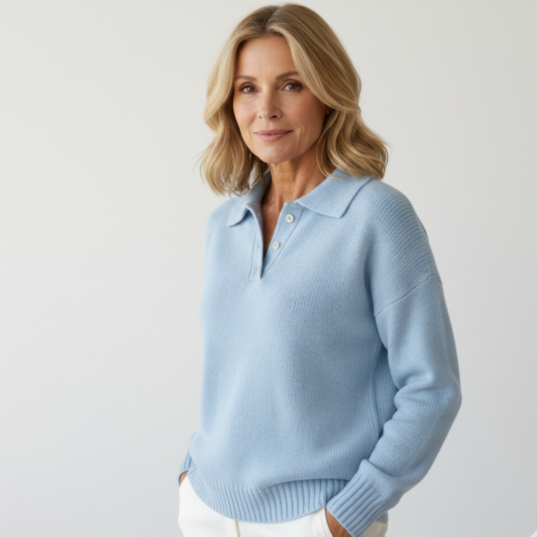 Clara | Refined Knit Polo Sweater