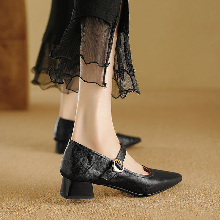 Nyssa Genuine Leather Heels