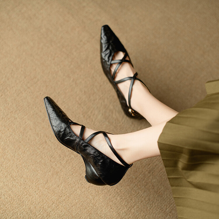 Paola Genuine Leather Heels