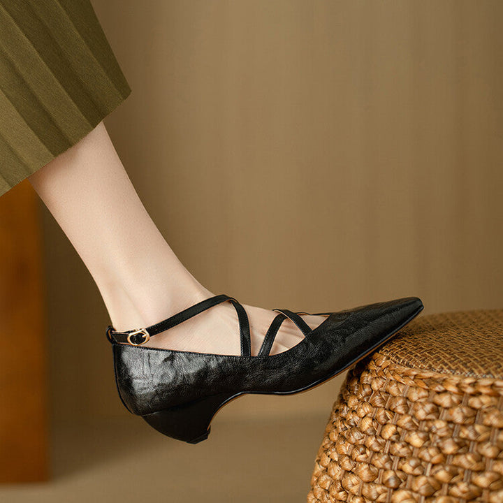 Paola Genuine Leather Heels