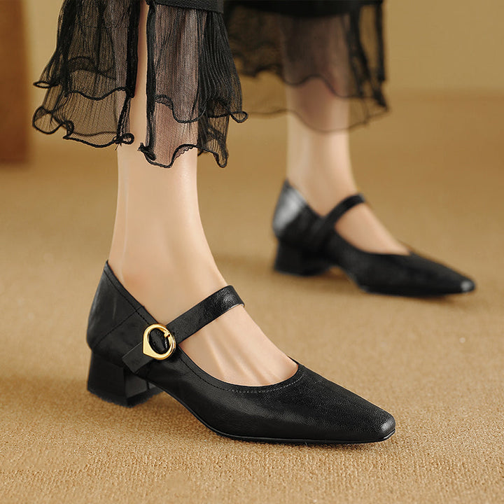 Nyssa Genuine Leather Heels