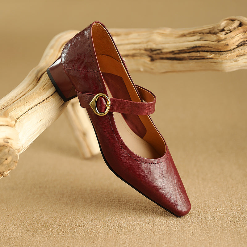 Nyssa Genuine Leather Heels