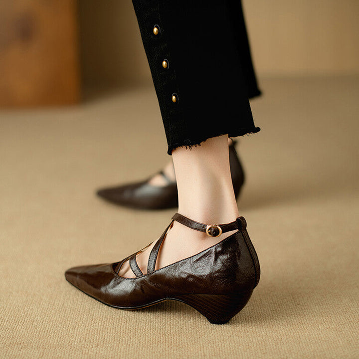 Paola Genuine Leather Heels