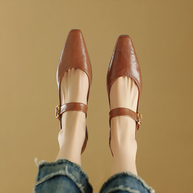 Nyssa Genuine Leather Heels