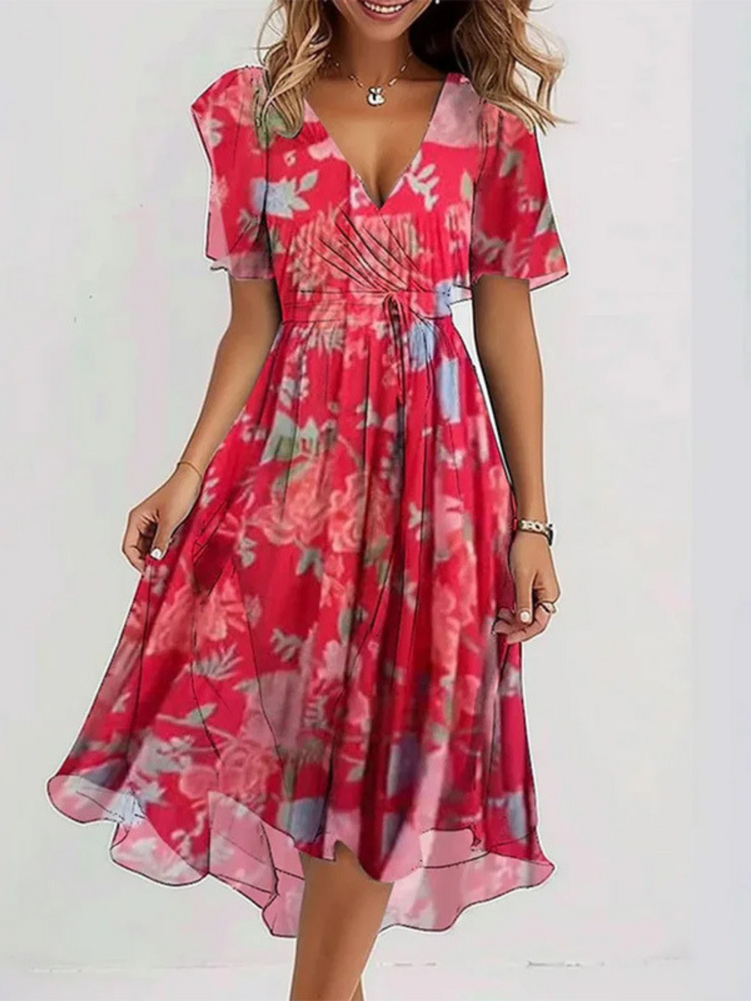 LAVINA™ – Vibrant Boho Midi Dress