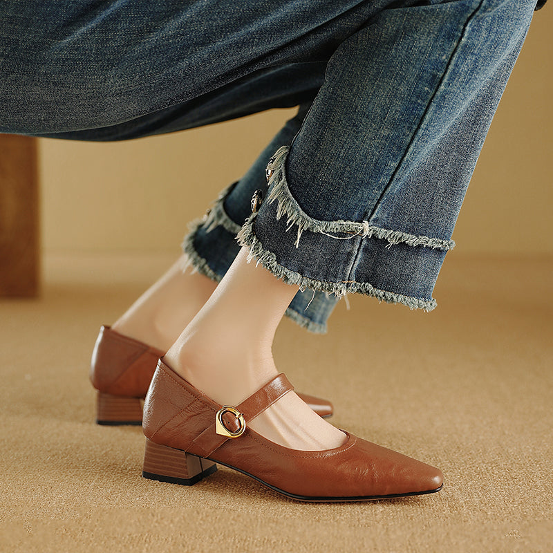 Nyssa Genuine Leather Heels