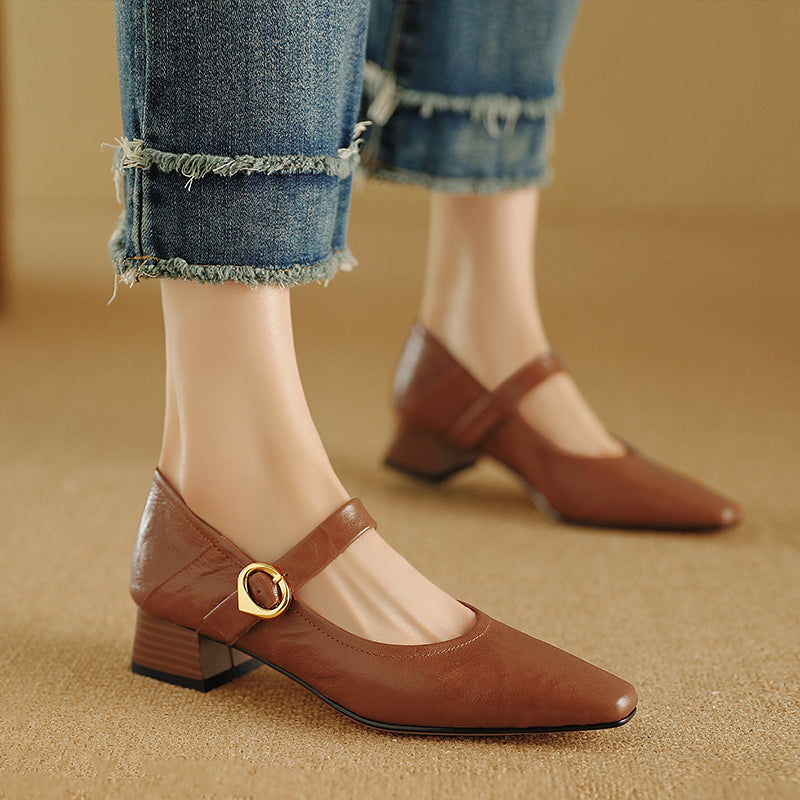 Nyssa Genuine Leather Heels