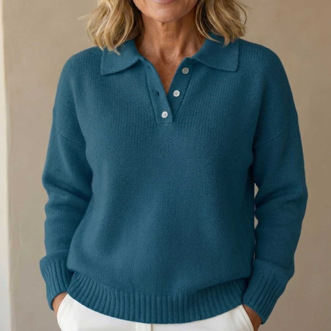 Clara | Refined Knit Polo Sweater