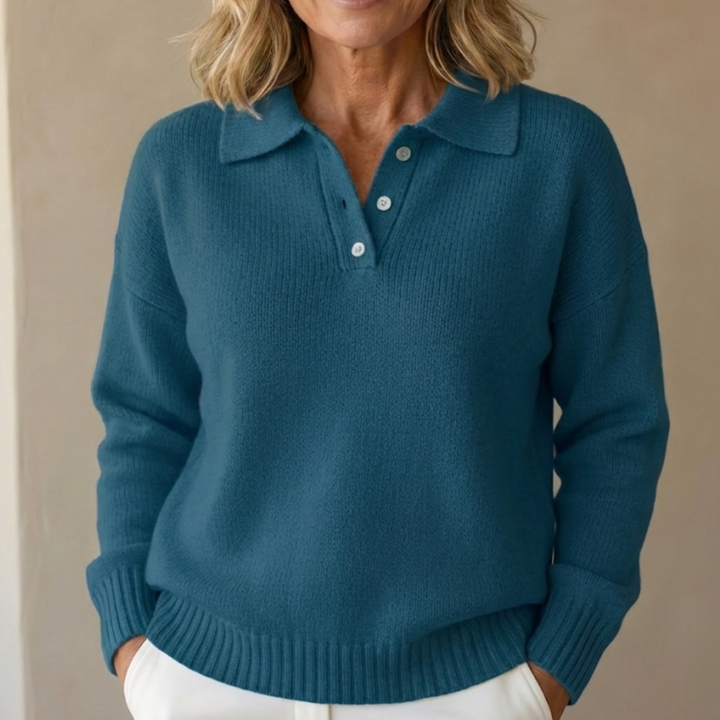 Clara | Refined Knit Polo Sweater