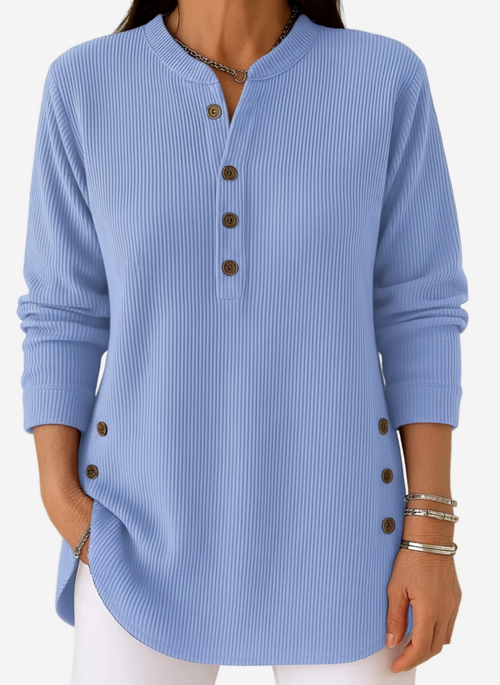 Olivia  – Long Sleeve Solid Knit Sweater