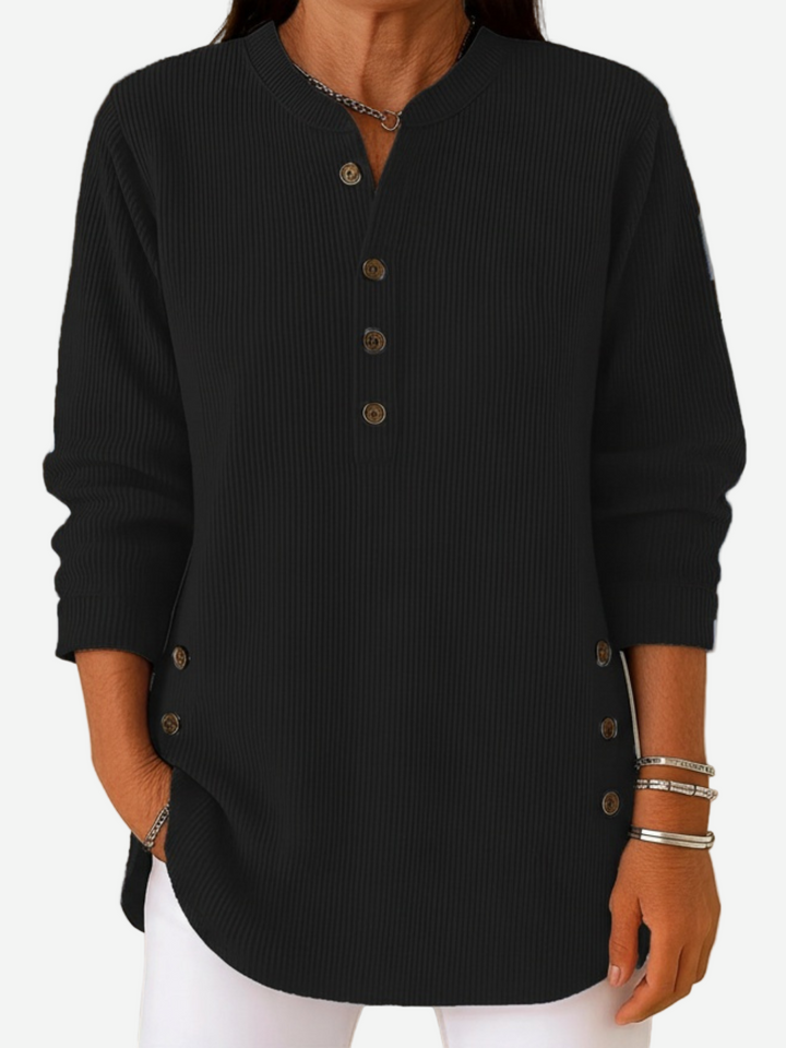 Olivia  – Long Sleeve Solid Knit Sweater