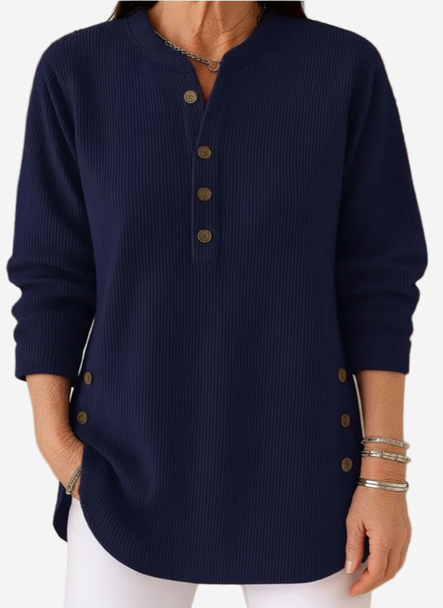 Olivia  – Long Sleeve Solid Knit Sweater