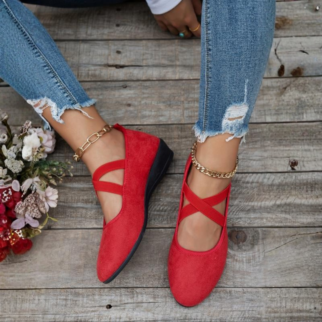Closed-Toe Wedge Ballet Flats