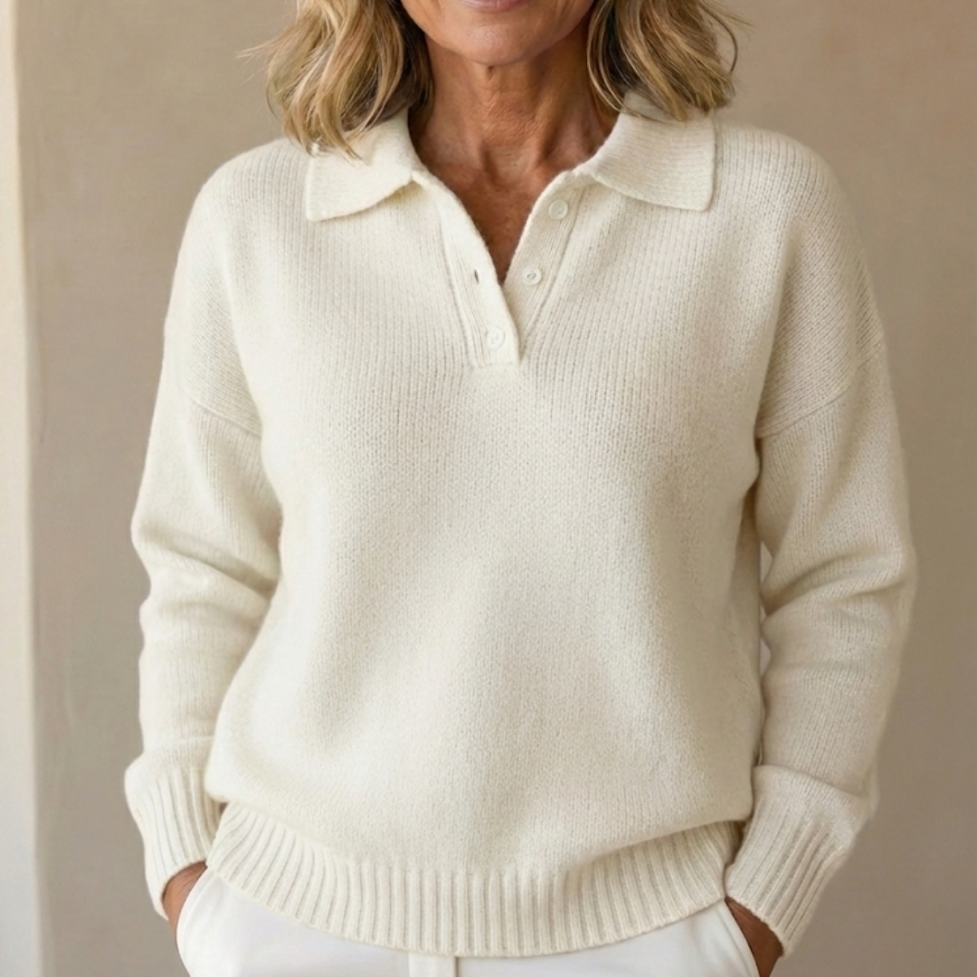 Clara | Refined Knit Polo Sweater