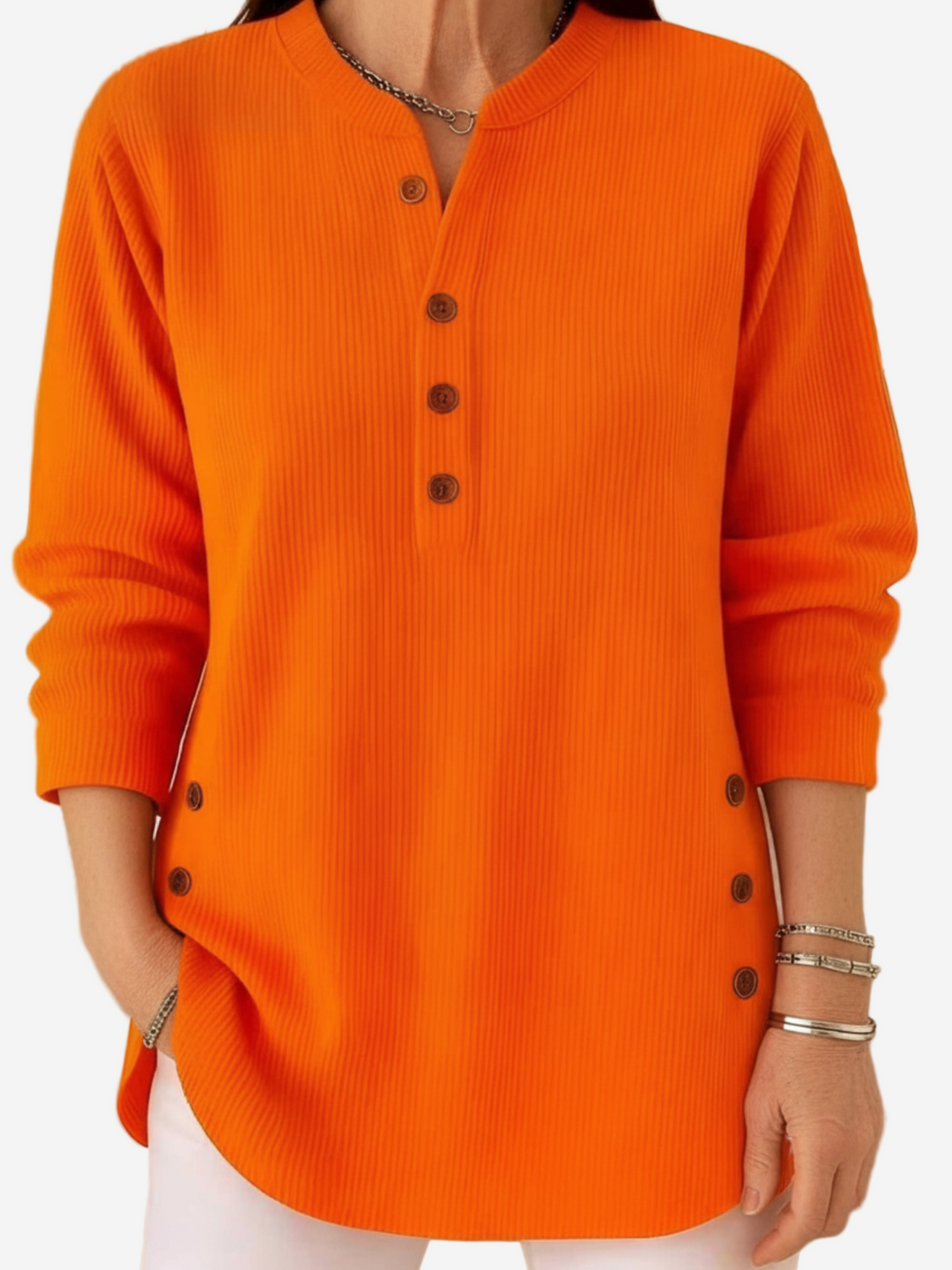 Olivia  – Long Sleeve Solid Knit Sweater