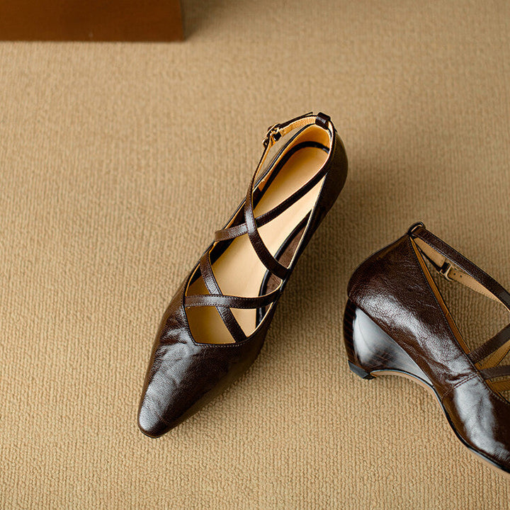 Paola Genuine Leather Heels