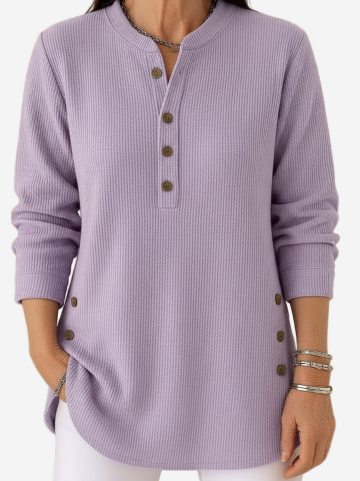 Olivia  – Long Sleeve Solid Knit Sweater