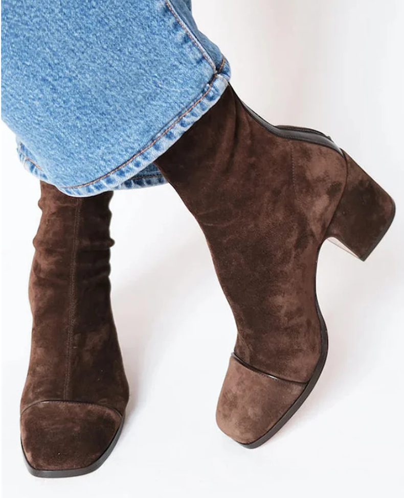 VICTORIA | SQUARE TOE HEELED BOOTS