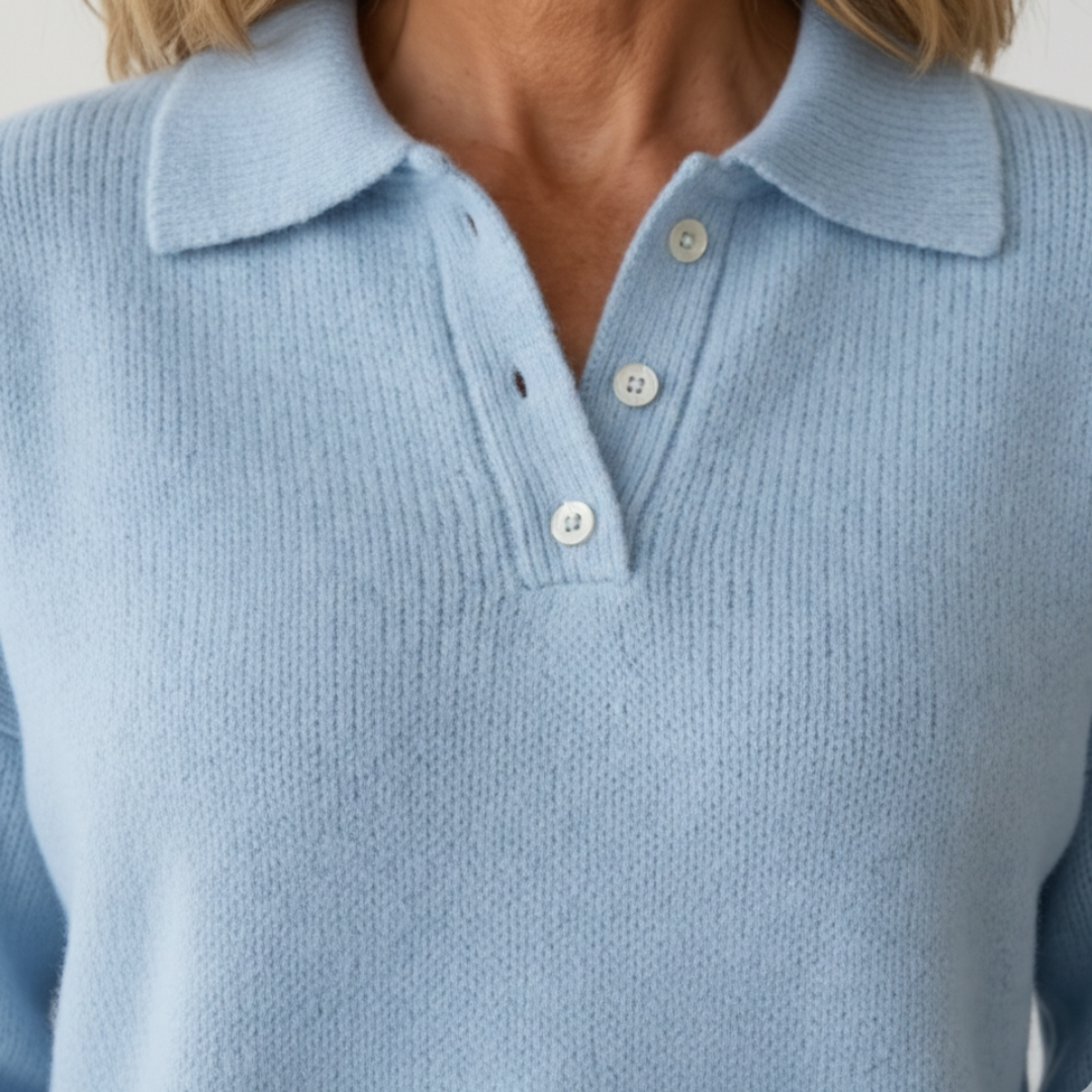Clara | Refined Knit Polo Sweater