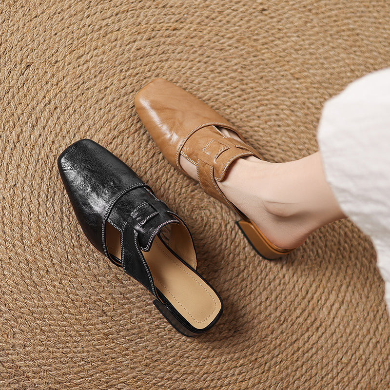 Andie Genuine Leather Mules