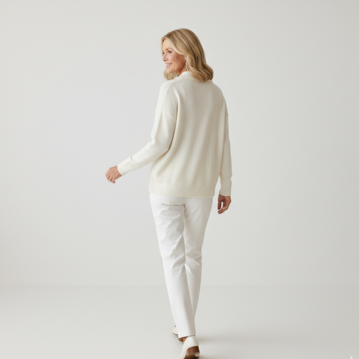 Clara | Refined Knit Polo Sweater