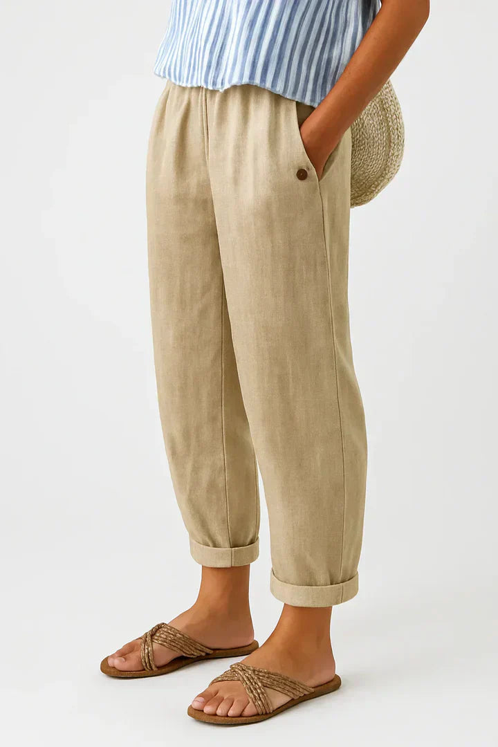 Elowen™ | Breathable Linen Comfort Trousers
