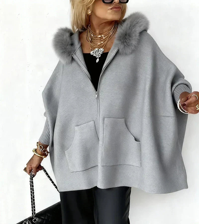 ARABELLE | Casual Hooded Coat with Fur Collar