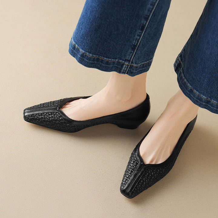 Edina Genuine Leather Heels