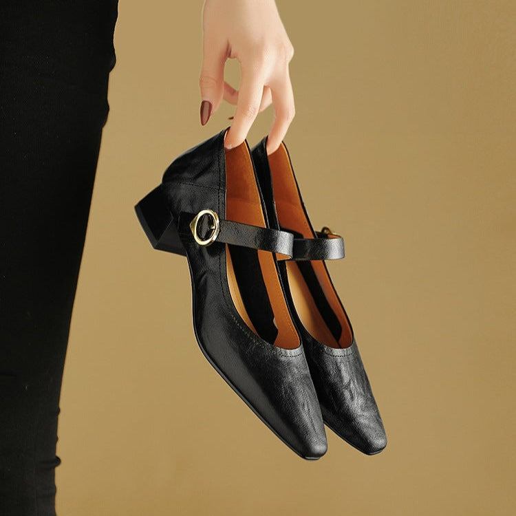 Nyssa Genuine Leather Heels