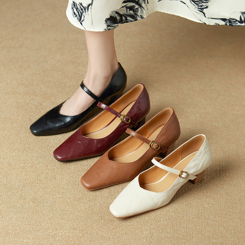 Rinda Genuine Leather Heels