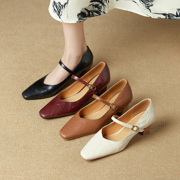 Rinda Genuine Leather Heels