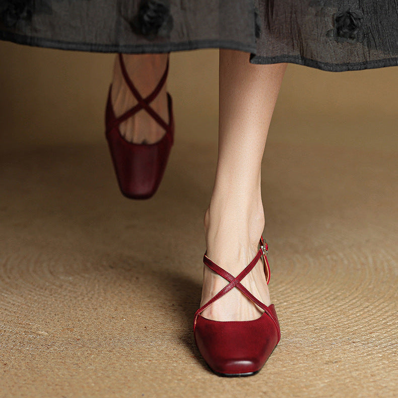 Luita Genuine Leather Heels