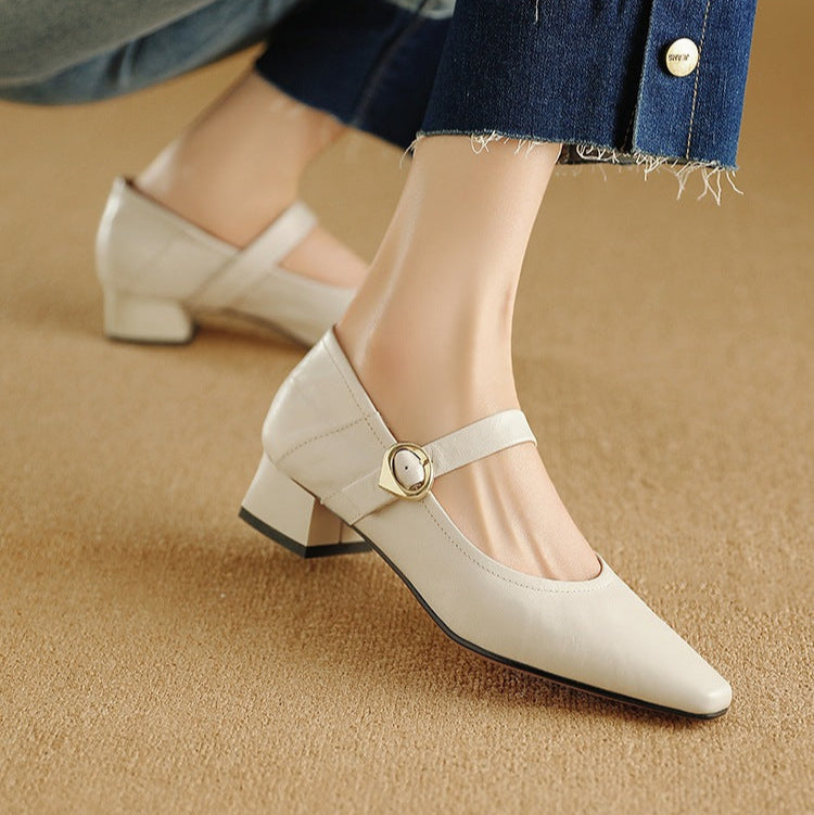 Nyssa Genuine Leather Heels