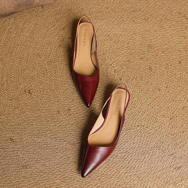 Loryn Genuine Leather Slingbacks