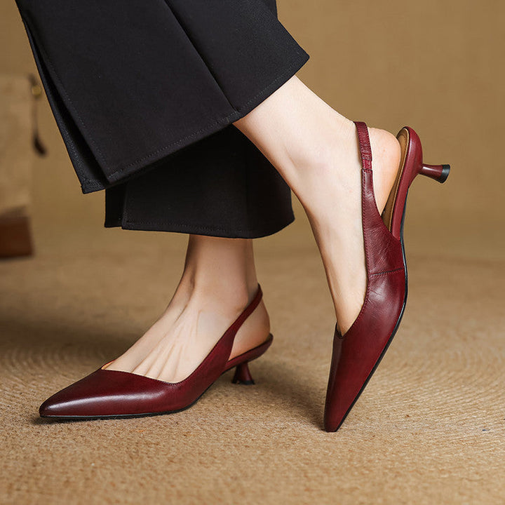 Loryn Genuine Leather Slingbacks