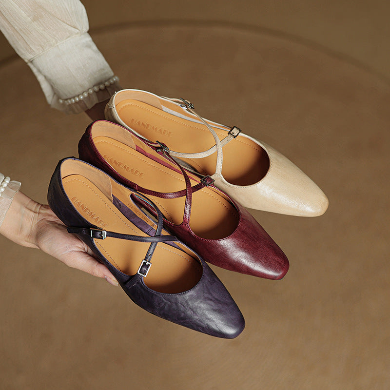 Lanci Genuine Leather Flats