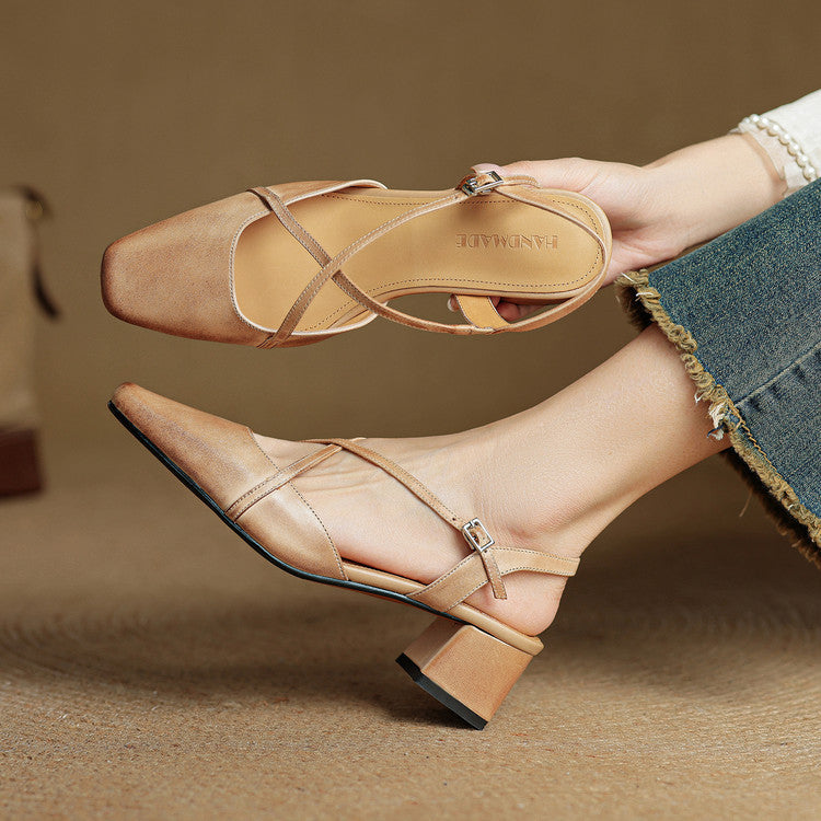 Luita Genuine Leather Heels