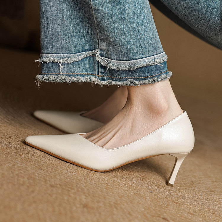 Sophie Genuine Leather Heels