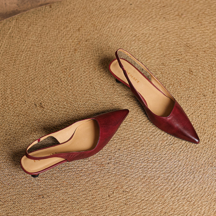 Loryn Genuine Leather Slingbacks