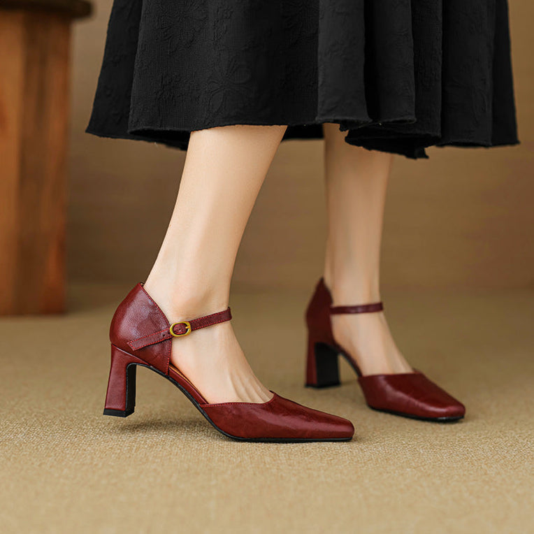 Alethea Genuine Leather Heels