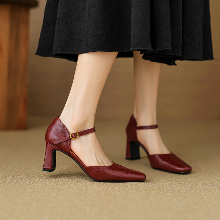 Alethea Genuine Leather Heels