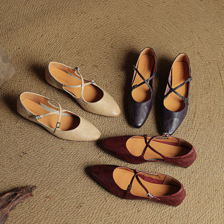 Lanci Genuine Leather Flats