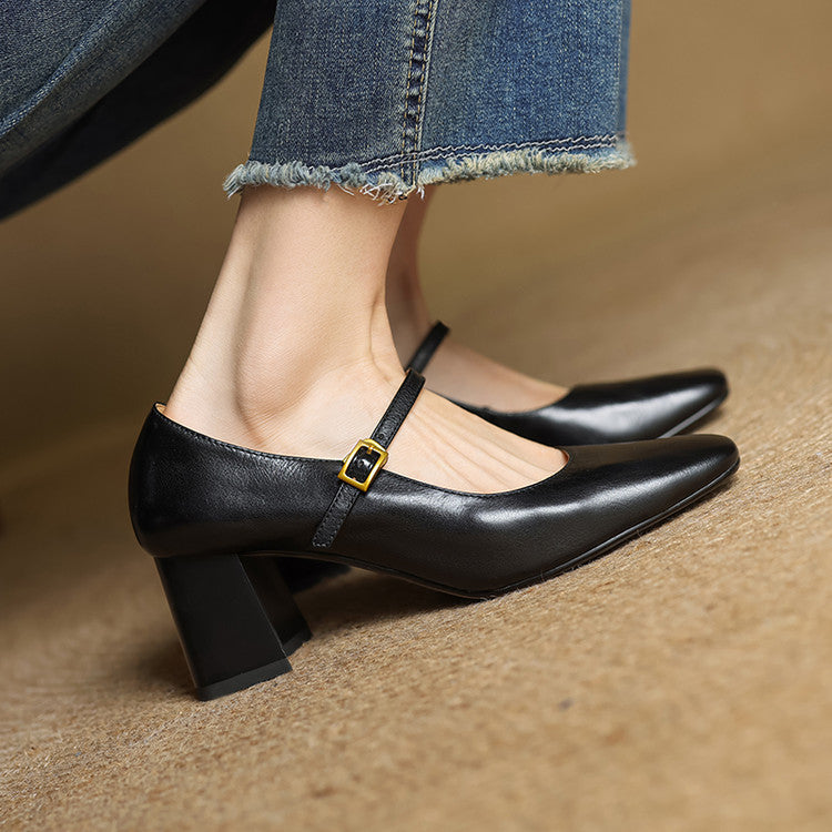 Sophia Genuine Leather Heels