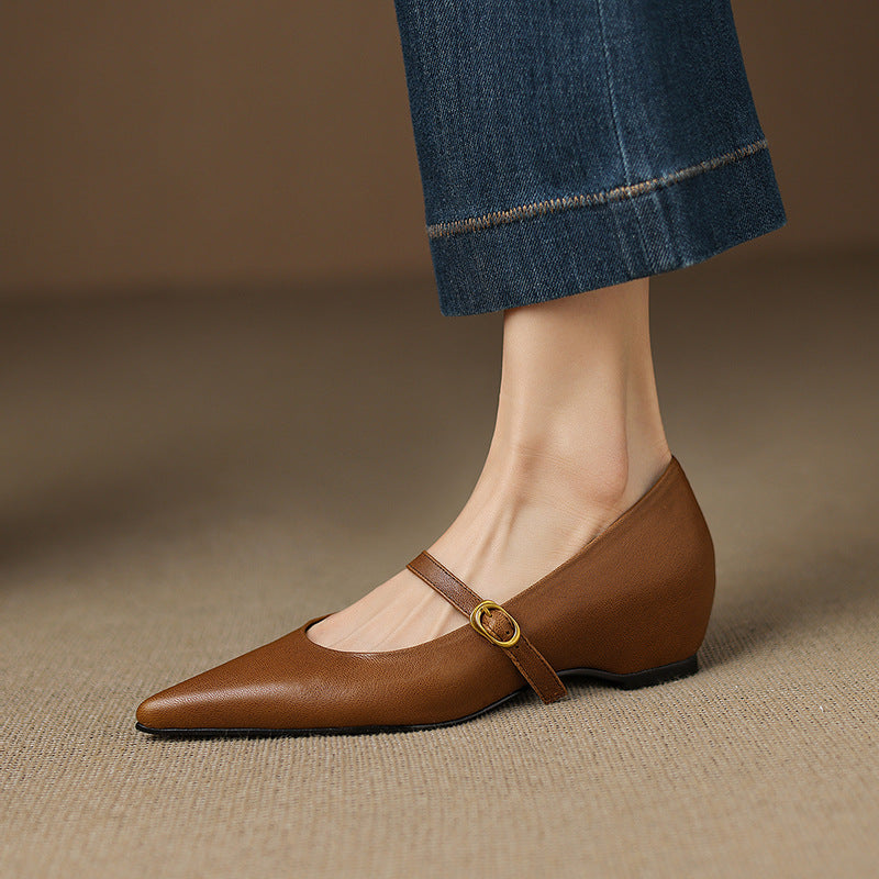 Elaine Genuine Leather Heels