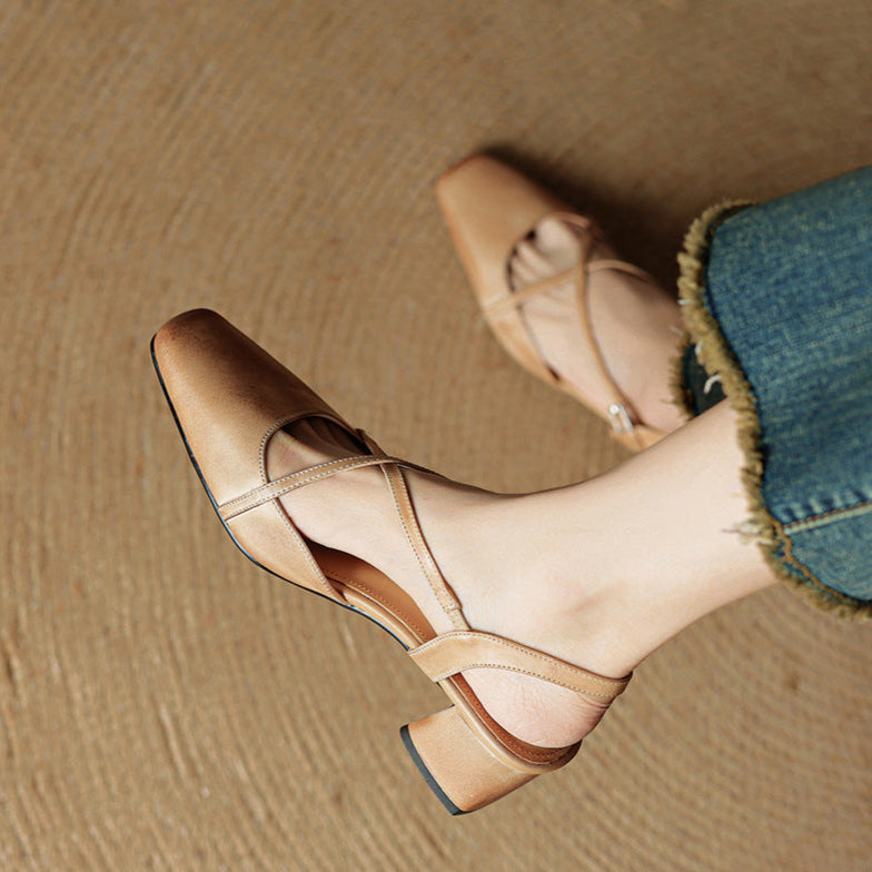 Luita Genuine Leather Heels