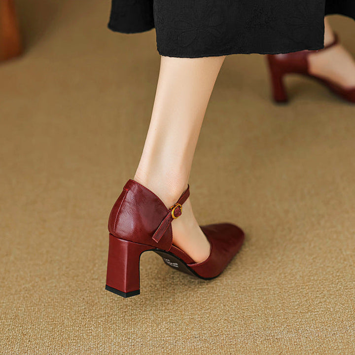 Alethea Genuine Leather Heels