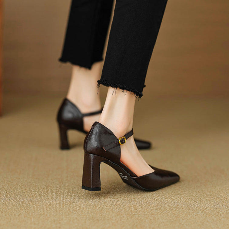 Alethea Genuine Leather Heels