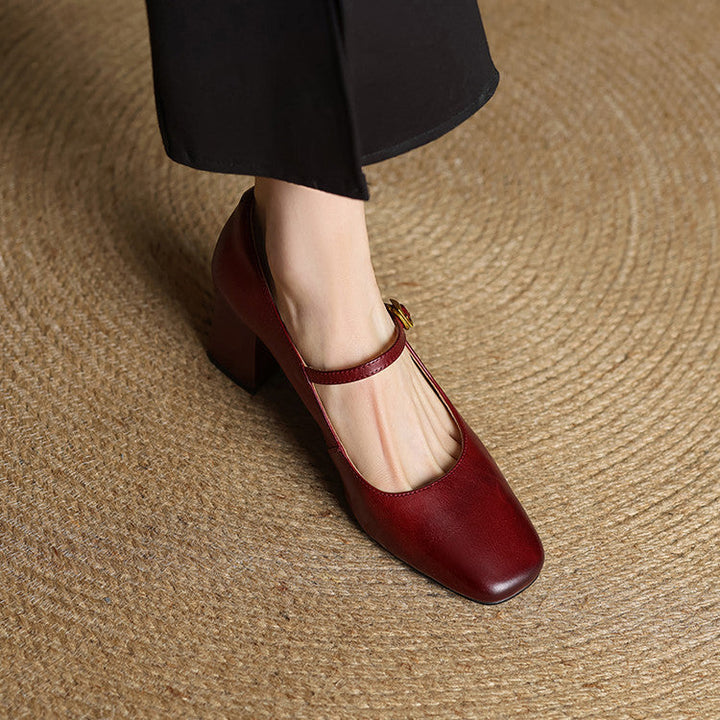 Sophia Genuine Leather Heels