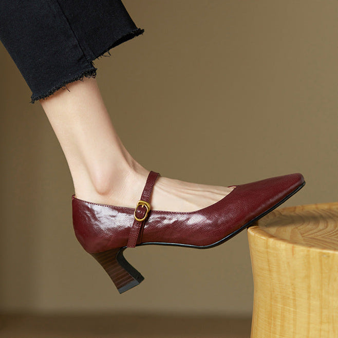 Rinda Genuine Leather Heels