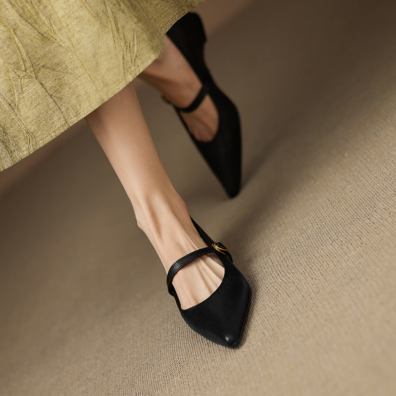 Elaine Genuine Leather Heels